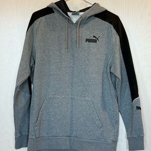 Puma Gray Hoodie with Black Shoulder Panels